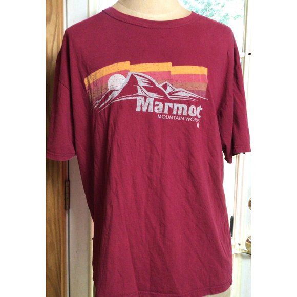 Marmot Mountain Works Red Cotton Graphic T-Shirt M - Picture 1 of 3